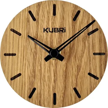 Hodiny KUBRi 0013E - miniaturní dubové hodiny české výroby s tichým chodem