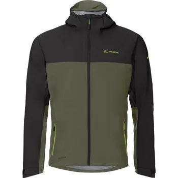 Cyklistická bunda Bunda Vaude Moab Rain pánská s kapucí khaki 3XL