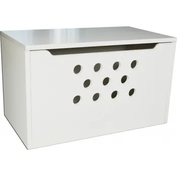 Úložný box Box na hračky kolečka bílá