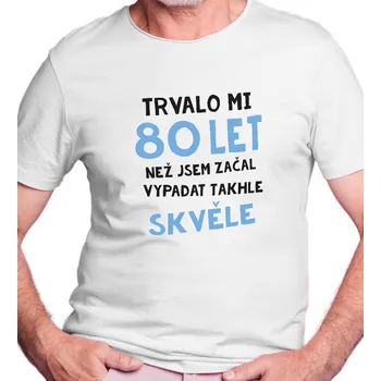 Pánské triko bílé - Trvalo mi 80 let 4XL