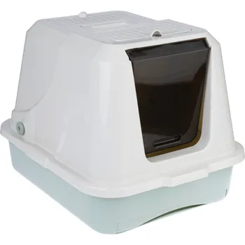 Toaleta pro kočku kooa Toaleta s krytem z ekologického plastu v bílé barvě / máta pro kočky