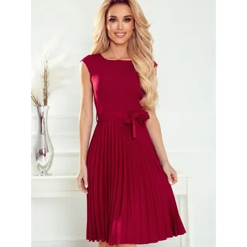 Dámské šaty Dámské šaty s krátkám rukávem 311-11 v bordó barvě, VELIKOST L