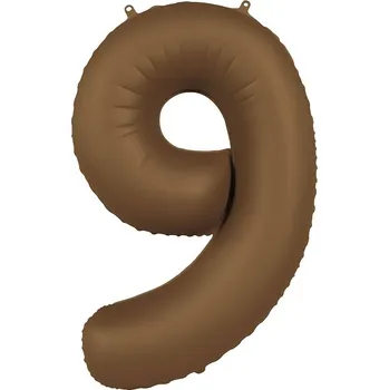 Balónek Folat Balónek fóliový číslo 9 Čokoládově hnědý, matný 86 cm