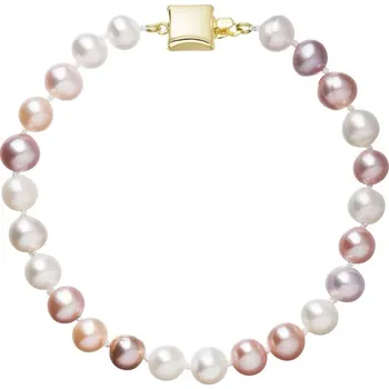 Náušnice Perlový náramek z říčních perel se zapínáním ze 14 karátového zlata 923004.3/9268A multi