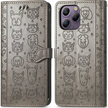 Pouzdro na tablet VSECHNONAMOBIL 75367 ART ANIMALS Peněženkový obal pro Blackview A96 šedý