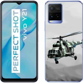 Pouzdro na mobilní telefon Gelový kryt mmCase na Vivo Y21/Y21s/Y33s - vojenský vrtulník