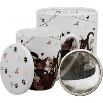 Porcelánový hrnek byliňák Cats Family 360 ml v papírové dóze