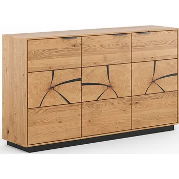 Komoda Komoda 3D dub Tirano, plát dřeva- suk, rozměr 84x154x39cm