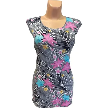 Top bez rukávů ILONA, Barva Červený květ, Velikost XXL 48, Materiál 96% Viskoza 4% Lycra