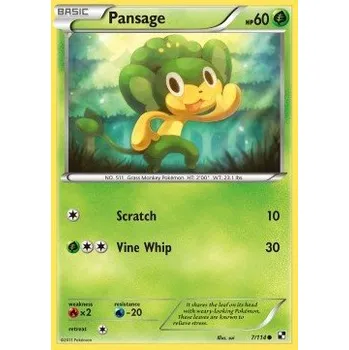 Karetní hra Pokémon BLW 007/114 Pansage - Black & White Stav: Excellent, Verze: NORMAL
