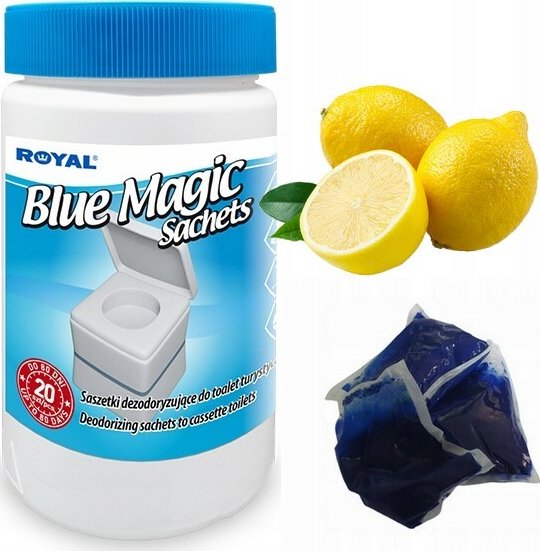 WC sáčky Blue Magic Aut Sachets LEMON v dóze 20ks tablety do chemického WC