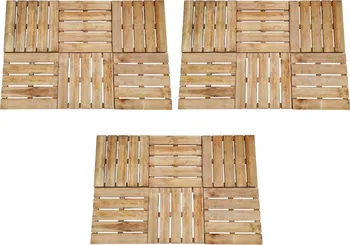 Venkovní dlažba vidaXL Terasové dlaždice dřevo 50 x 50 x 3,2 cm 18 ks