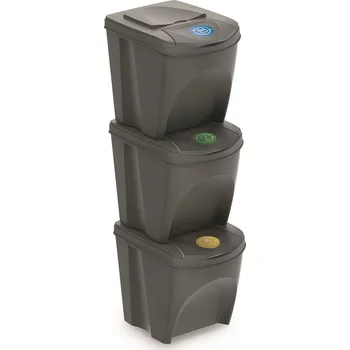 Odpadkový koš Prosperplast Odpadkový koš SORTIBOX 3 x 25 l šedý