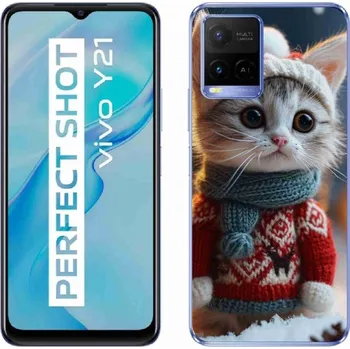 Pouzdro na mobilní telefon Gelový kryt mmCase na Vivo Y21/Y21s/Y33s - kotě ve svetru
