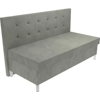 Postel Čalouněná postel Ava na nohách s čelem s vtahy, lamelovým roštem a úložným prostorem - Světle šedá, 80 x 200 cm, Bez navýšení, Molitanová 13 cm