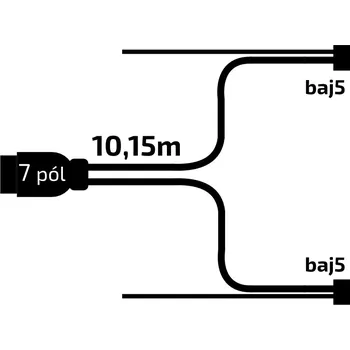 Příslušenství pro přívěs Kabeláž 10,15 m/7-pól. zástrčka, s předními vývody QS150, baj5, Jokon