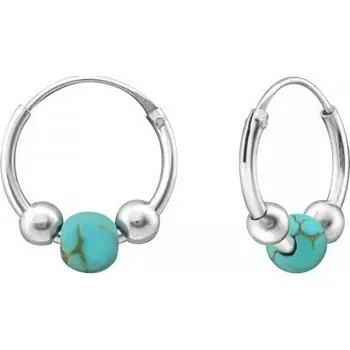 Náušnice SYLVIENE Tyrkys 12 mm Stříbrné náušnice Tyrkys 12 mm tyrkysová