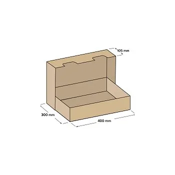 Krabice na pečivo Kartonové krabice s víkem 3VVL 400x300x105 mm, 10 ks