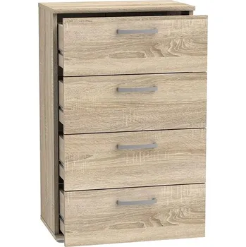 Komoda Nejlevnější nábytek Komoda DUNANUEJ se čtyřmi zásuvkami, dub sonoma