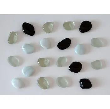 Skleněné oblázky BÍLÉ - 5 ks