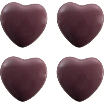 Dveřní kování Set 4ks fialová úchytka srdce - Ø 4* 3/6 cm