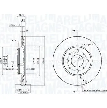 Brzdový kotouč Brzdový kotouč MAGNETI MARELLI 360406023700