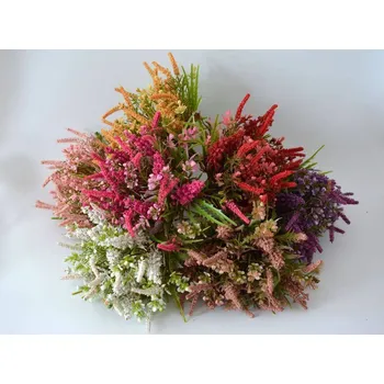 umělá květina Umělé květiny - Směs květů s vřesem BÍLÉ