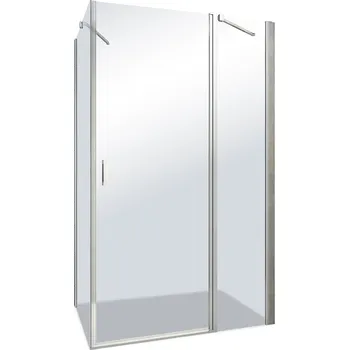 Roltechnik Outlet Obdélníkový sprchový kout LYE4+LYSW1S, stříbrný - bez vaničky Varianta: šířka dveří: 75 cm, šířka pevné stěny: 80 cm, orientace: Univerzální - (LYE4/750_LYSW1S/800), Barva profilů a typ výplně: profily: stříbrná, výplň: transparent