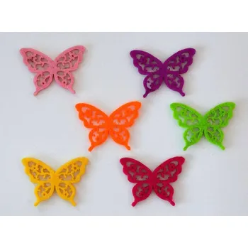 Filcová dekorace - Motýl ZELENÝ