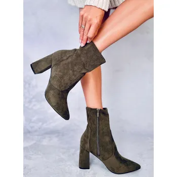 Dámská zimní obuv Dámské kotníkové boty HD055-100 Tmavě zelená - Besty tmavě zelená 36