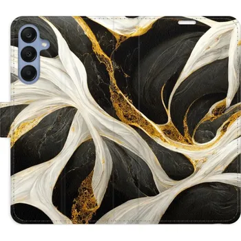 Pouzdro na mobilní telefon Flipové pouzdro iSaprio - BlackGold Marble - Samsung Galaxy A25 5G