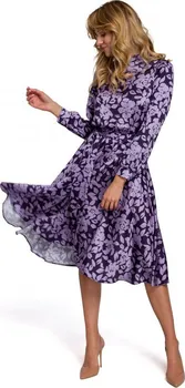 Dámské šaty Makover K084 fialové/květované
