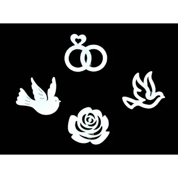 Svatební dekorace Dřevěné dekorace SVATEBNÍ BÍLÉ MOTIVY A - holubička