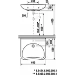 Umyvadlo pro tělesně postižené JIKA MIO, 640×550 mm