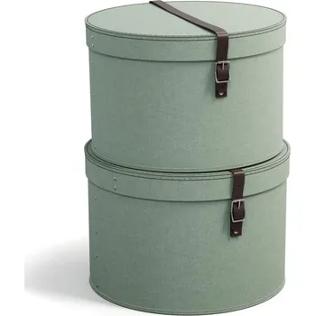 Úložný box Kartonové úložné boxy s víkem v mentolové barvě v sadě 2 ks ø 37,5x25,5 cm Rut – Bigso Box of Sweden ID_1651710