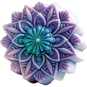 Silikonová forma - mýdlo Květ ornament prům. 75 x 30 mm