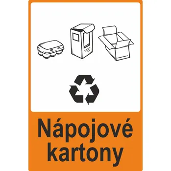 Značení Separovaný odpad - nápojové kartony samolepící vinylová fólie 160x120 mm