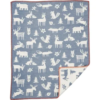 Dětská deka Bavlněná dětská deka Forest blue 70x90, Klippan Švédsko Modrá