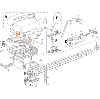 Pohon brány Nice PPD1586.4540 uvolňovací pružinová deska SNA30