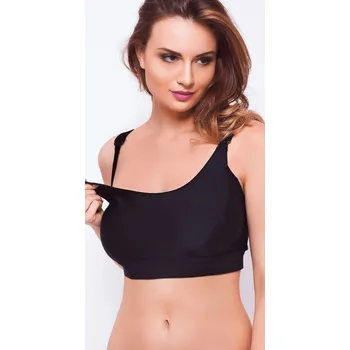Těhotenská podprsenka Dámská podprsenka / Top pro kojící ženy 0089 Černá - Kostar černá L