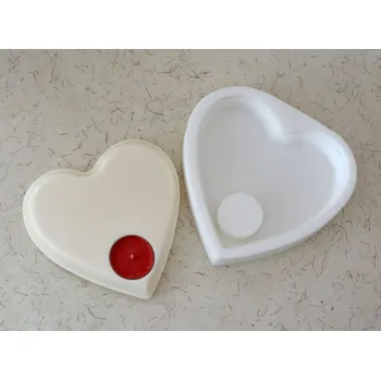 Forma na odlévání Silikonová forma PLOCHÁ - SVÍCEN SRDCE MALÉ