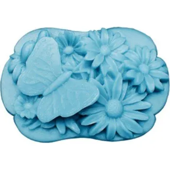 Silikonová forma - Motýl s květinami II - 82 x 56 x 32 mm