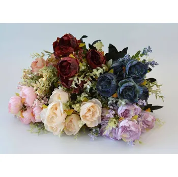 umělá květina Umělé květiny - Podzimní růže FIALOVÁ