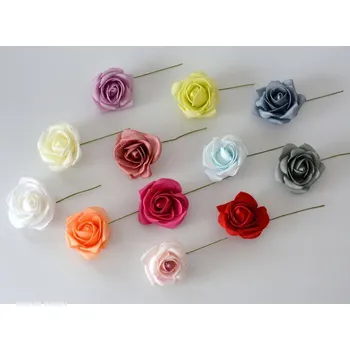 umělá květina Pěnová růže na drátku ORANŽOVÁ