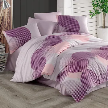 Povlečení 4Home Bavlněné povlečení Round, 140 x 200 cm, 70 x 90 cm, fialová