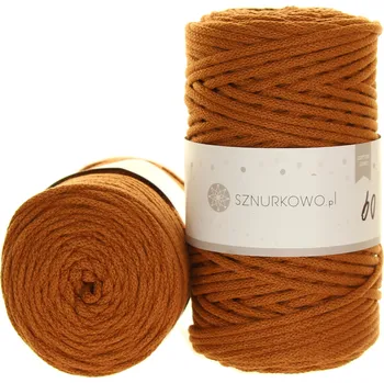 Příze Sznurkowo Bavlněná šňůra 3mm karamelová