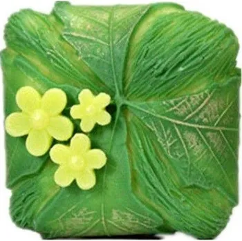 Silikonová forma - Listí s květem 65 x 65 x 30 mm