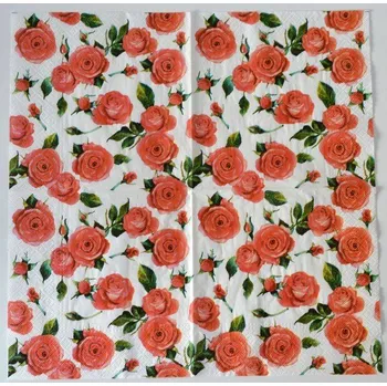 Papírový ubrousek Ubrousek na decoupage - Květiny - Růže červená