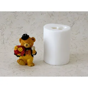 Silikonová forma - Medvídek přání: Všechno nejlepší 60 x 53 x 88 mm