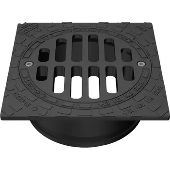 Kanalizační potrubí Wavin mříž 315mm, 12,5t, do teleskopické roury, čtvercová, litina